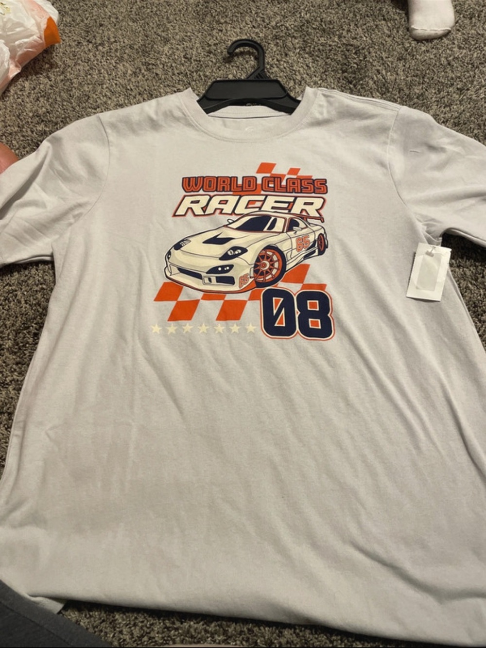 Men's White 'World Class Racer' Graphic Tee - Short Sleeve